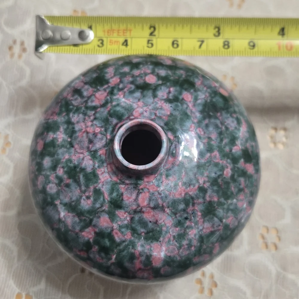 Artistic Pink and Green Ceramic Bowl - Picture 6 of 10